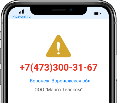 Кто звонил с номера +7(473)300-31-67, чей номер +74733003167