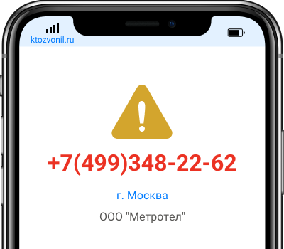 Кто звонил с номера +7(499)348-22-62, чей номер +74993482262