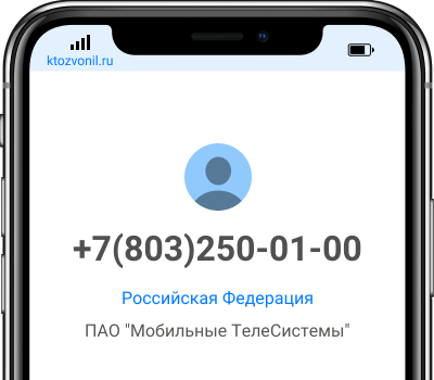Кто звонил с номера +7(803)250-01-00, чей номер +78032500100