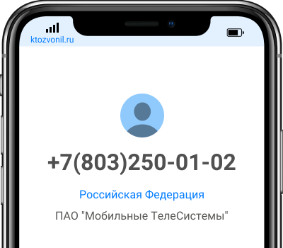 Кто звонил с номера +7(803)250-01-02, чей номер +78032500102