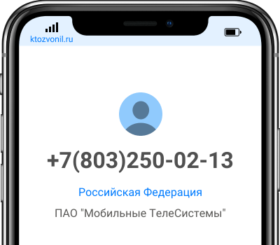 Кто звонил с номера +7(803)250-02-13, чей номер +78032500213