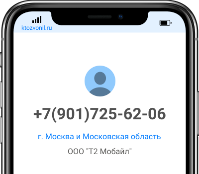 Кто звонил с номера +7(901)725-62-06, чей номер +79017256206