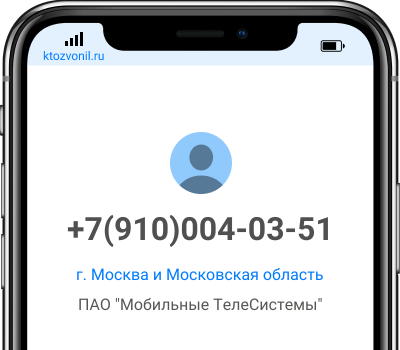 Кто звонил с номера +7(910)004-03-51, чей номер +79100040351