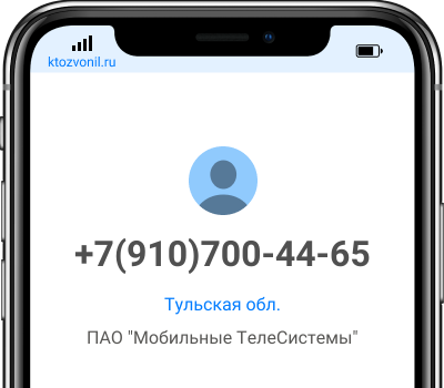 Кто звонил с номера +7(910)700-44-65, чей номер +79107004465