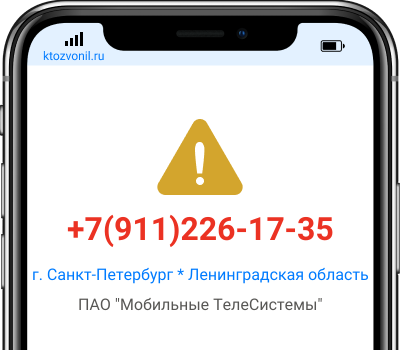 Кто звонил с номера +7(911)226-17-35, чей номер +79112261735