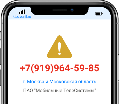 Кто звонил с номера +7(919)964-59-85, чей номер +79199645985