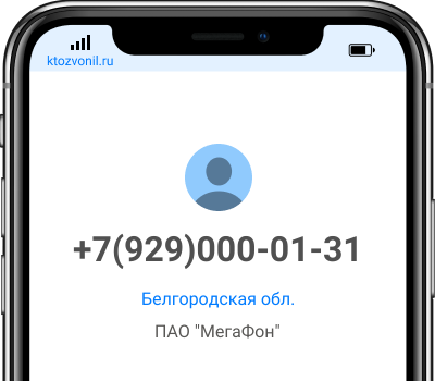 Кто звонил с номера +7(929)000-01-31, чей номер +79290000131