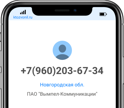 Кто звонил с номера +7(960)203-67-34, чей номер +79602036734