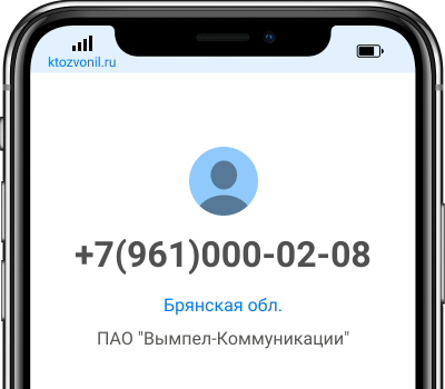 Кто звонил с номера +7(961)000-02-08, чей номер +79610000208