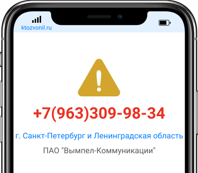 Кто звонил с номера +7(963)309-98-34, чей номер +79633099834