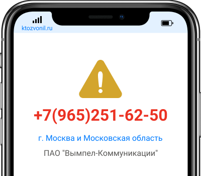 Кто звонил с номера +7(965)251-62-50, чей номер +79652516250