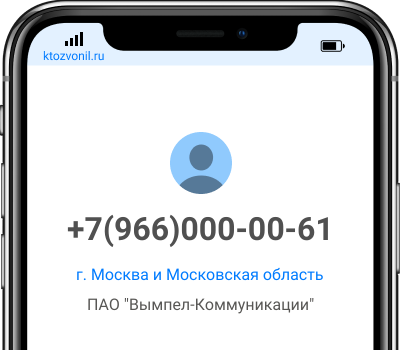 Кто звонил с номера +7(966)000-00-61, чей номер +79660000061