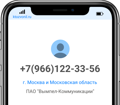 Кто звонил с номера +7(966)122-33-56, чей номер +79661223356