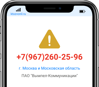 Кто звонил с номера +7(967)260-25-96, чей номер +79672602596