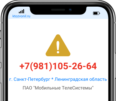 Кто звонил с номера +7(981)105-26-64, чей номер +79811052664